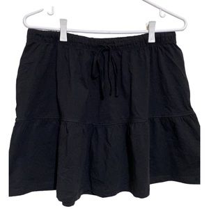 Cotton On Women's Black Monday Mini Skirt Drawstring Elastic Waist Size XL